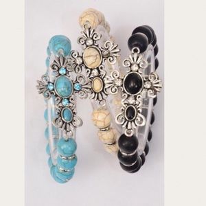 New cross Semiprecious Stone Bracelet
